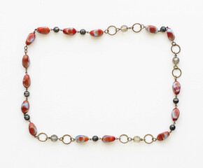 Colorful glass beaded retro, mid-century modern necklace