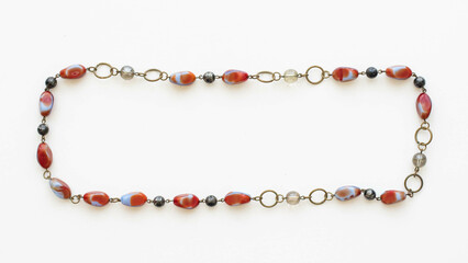 Obraz premium Colorful glass beaded retro, mid-century modern necklace