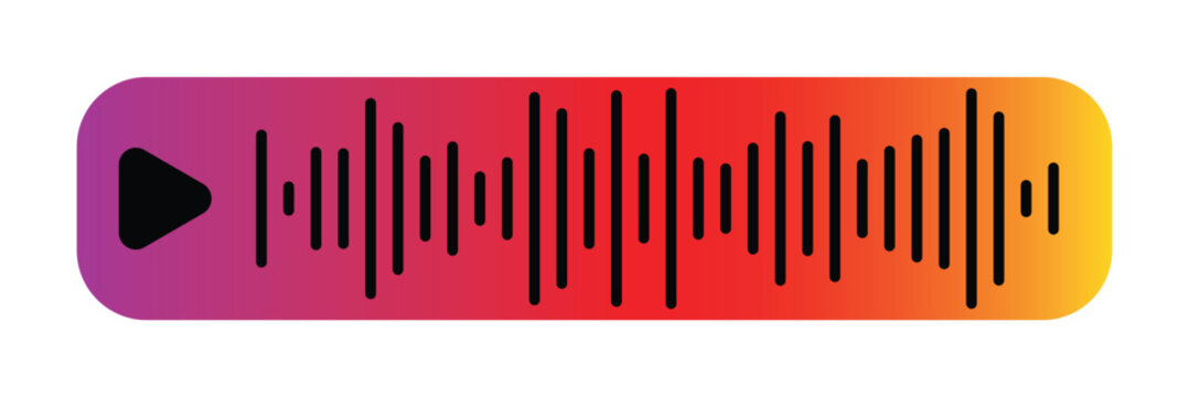 Voice message bubble, audio chat or messenger interface, vector UI UX. Voice message bubbles, chat audio record play records for mobile phone messenger, instagram in epas 10.