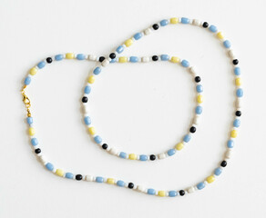 Colorful glass beaded necklace