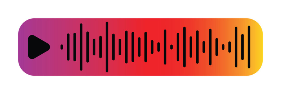 Voice message bubble, audio chat or messenger interface, vector UI UX. Voice message bubbles, chat audio record play records for mobile phone messenger, instagram in epas 10.