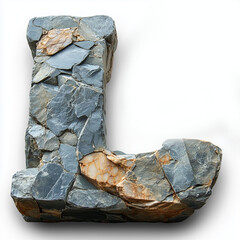 L,  zahlen, ziffer, buchtstabe, buchstaben, alphabet, vorlage, grafik, isoliert, wei&szlig;er, hintergrund, steintapete, stein, steinoptik, wand, beschaffenheit, fels, alt, abstrakt, dekor, rau,