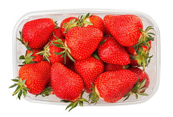 strawberries path isolated on white top view