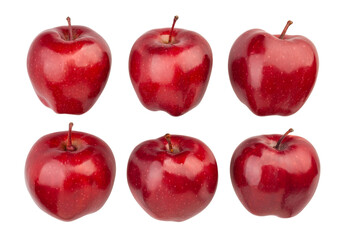 red delicious apples path isolated on white