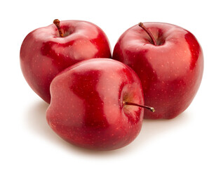 red delicious apples path isolated on white