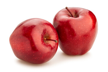 red delicious apples path isolated on white