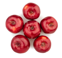 red delicious apples path isolated on white top view