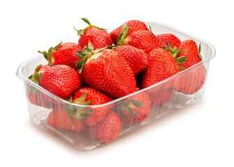 strawberries path isolated on white