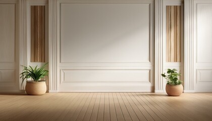 Fototapeta premium Empty home interior wall mock-up, 3d render