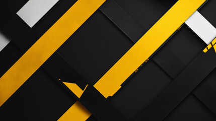 A black background with a white, yellow, and black design for a Black Friday sale. It features a banner, poster, and logo with yellow caution tape crossing over each other.