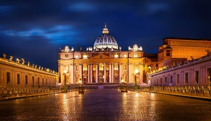 Fototapeta premium st peter s cathedral at night rome