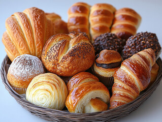 Assortment of Freshly Baked Bread and Pastries