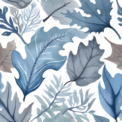 Watercolor Winter Leaves Paper