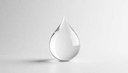 Fototapeta premium A pristine water droplet captured against a minimalist background, highlighting its clarity and shape.