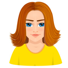 Portrait of beautiful girl with short and brown hair