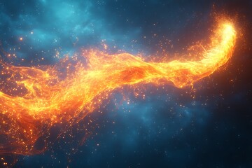 Obraz premium Sparkling fire swirl in the night sky