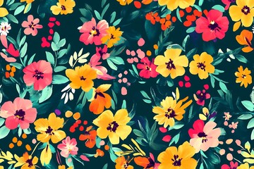 Floral pattern background design for textiles
