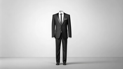 A Headless Man Dressed in a Black Tuxedo