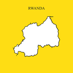 Vintage Map of Rwanda. Hand drawn. vector