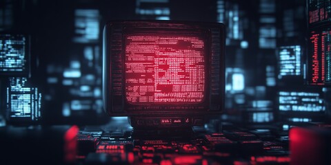 Data corruption glitch art with digital noise and pixel artifacts