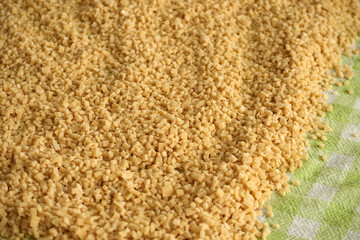 noodles for soup and ravioli made from homemade egg phyllo dough,