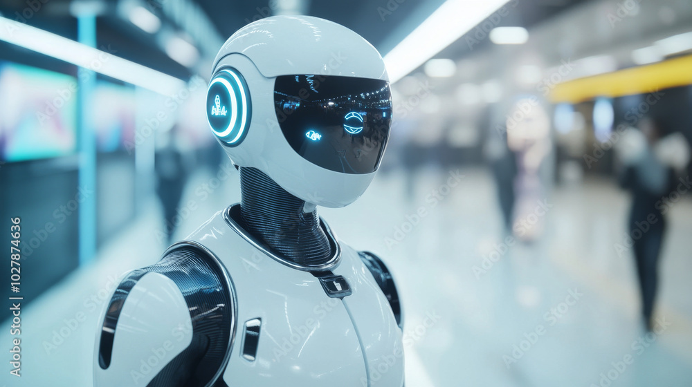 Poster a futuristic banking system uses technology like ai to make banking secure and easy. it combines vir