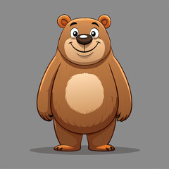 Funny brown bear: the perfect illustration for a children's book or room.