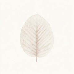 Obraz premium Watercolor Birch Leaf Illustration Isolated Delicate Neutral Colors Nature Botanical Minimalis
