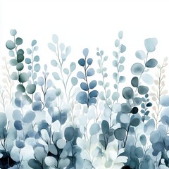 Watercolor Eucalyptus Leaves Illustration Blue Green Botanical Art Print