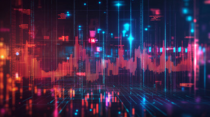 Fototapeta premium A modern, futuristic design for a stock market or forex trading graph. This design is perfect for showcasing financial investments, economic trends, and business ideas.