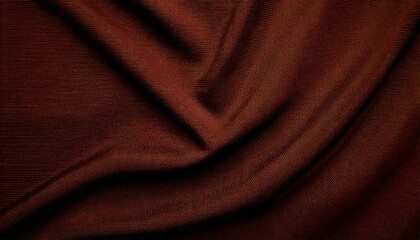 Dark brown fabric texture with natural fibers, seamless textile surface, soft material background
