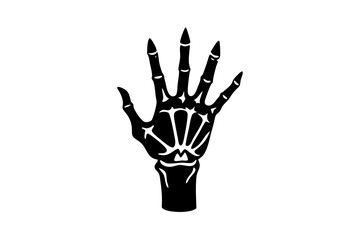 Fototapeta premium skeleton hands gestures Rock and Roll sign of the horns