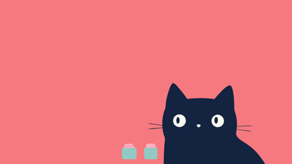 The perfect minimalist background: a cat and stationery for a team of creative professionals.