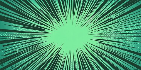 Obraz premium Green sunburst tunnel abstract: Perfect background