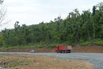 The highway on Russian Island. Vladivostok. Primorsky Krai