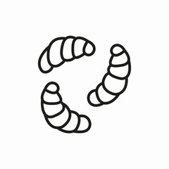 fruit worm icon sign vector