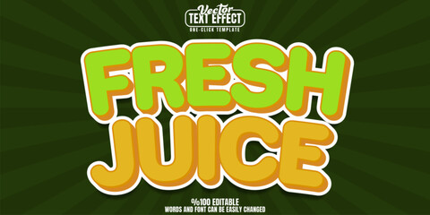 Fresh editable text effect, customizable juice and fruit 3d font style