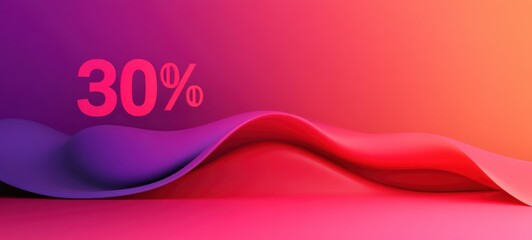 A simple banner with a large percentage-off discount number, set against a bold background, designed to grab attention for flash sales