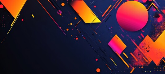 A stylish, geometric advertising banner with bold, contrasting colors and clear, concise text, designed to engage audiences in digital spaces