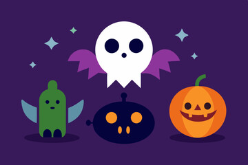 Cute Halloween icon arts. scary but cute vector icon with simple designs for Halloween theme arts