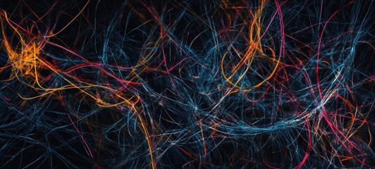 An abstract representation of tangled lines, symbolizing the confusion and frustration of insomnia and disrupted sleep patterns