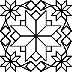 geometric ornament - graphic design - editable stroke