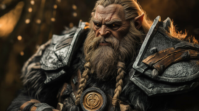 Fantasy desktop background, dwarf warrior