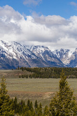 Snow-Capped Mountains in Grand Teton National Park Wyoming