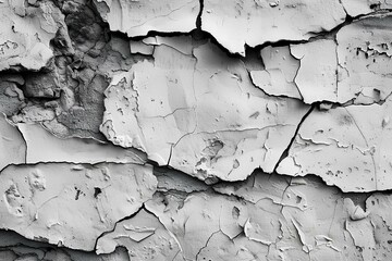 Obraz premium A black and white photo of a cracked wall