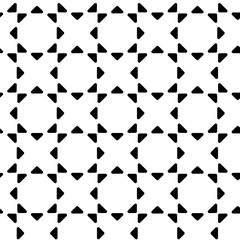 Abstract geometric pattern with crosses, stripes, lines. Seamless vector background. White and black ornament. Modern reticulated graphic design.