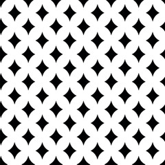 Abstract geometric pattern with crosses, stripes, lines. Seamless vector background. White and black ornament. Modern reticulated graphic design.