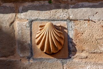Scallop shell in Camino de Santiago