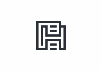 letter initial logo H with bu...