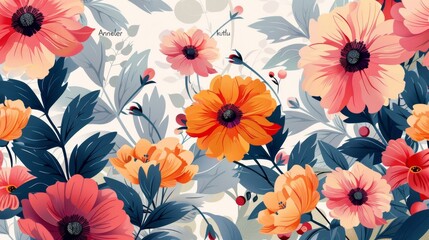 Elegant floral vector design, soft tones, "Happy Mother's Day" text in a minimalist font